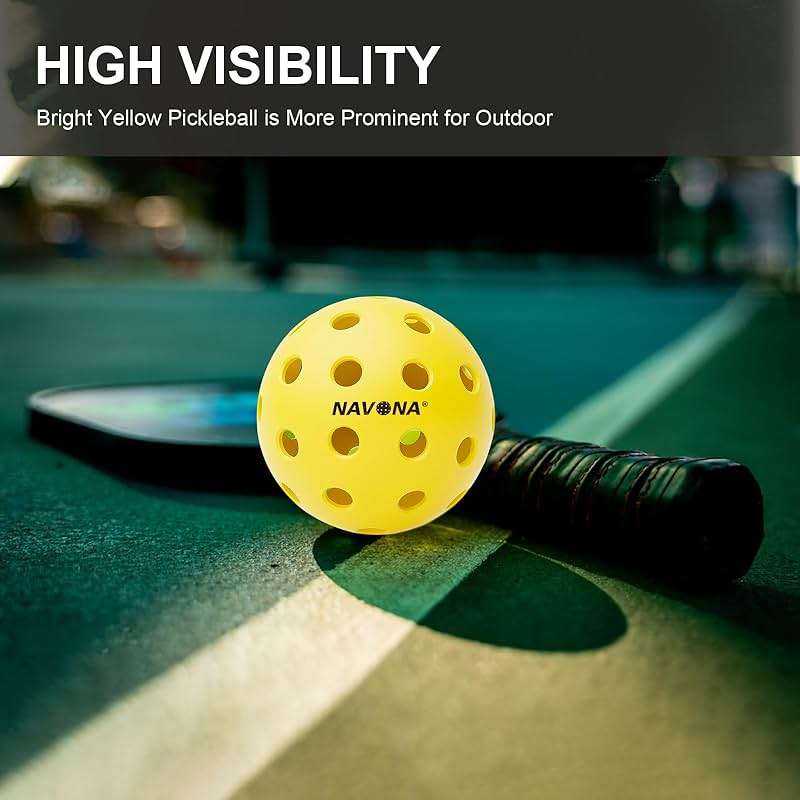Navona 48 Pack Premium 40-Holes Outdoor Pickleball Balls, Meet USAPA Official Requirement, Perfectly Balanced, High Bounce True Flight, Durable Outdoor Pickleball Set - Image 4