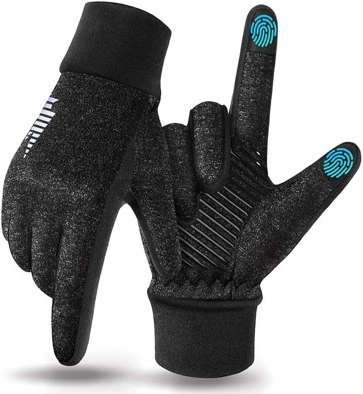 rivmount Lightweight Winter Running Gloves, Touch Screen & Anti-Slip Warm Thermal Glove Liners, Cool Weather Driving Cycling Hiking Biking Walking Sporting for Women Men - Image 1