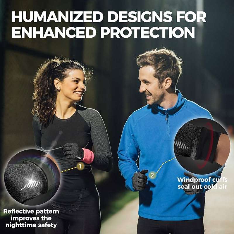 rivmount Lightweight Winter Running Gloves, Touch Screen & Anti-Slip Warm Thermal Glove Liners, Cool Weather Driving Cycling Hiking Biking Walking Sporting for Women Men - Image 5
