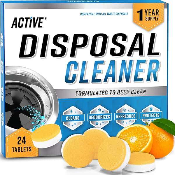 Garbage Disposal Cleaner Deodorizer Tablets - 24 Pack, New Powerful XL Foaming Tablet - Fresh Citrus Foam Sink Garburator Disposer Freshener, Natural Kitchen Drain Cleaning Care - 1 Year Supply - Image 1