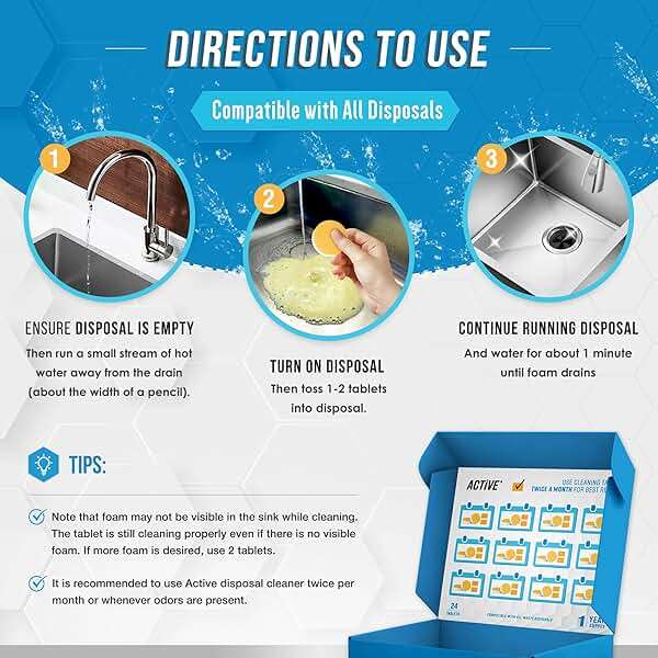 Garbage Disposal Cleaner Deodorizer Tablets - 24 Pack, New Powerful XL Foaming Tablet - Fresh Citrus Foam Sink Garburator Disposer Freshener, Natural Kitchen Drain Cleaning Care - 1 Year Supply - Image 4