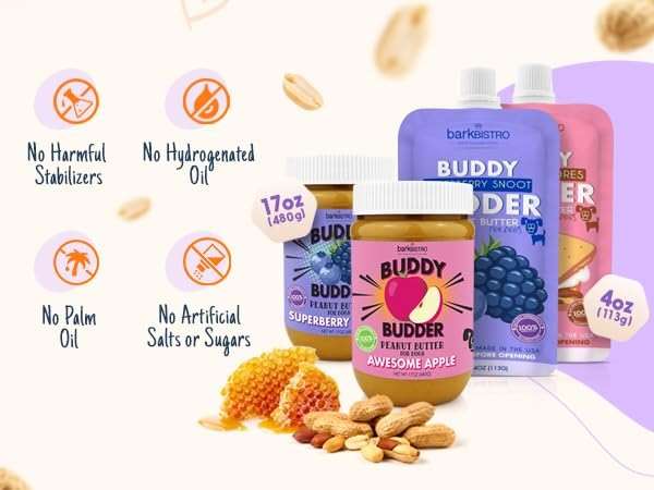 BUDDY BUDDER 6 Pack Mixed Flavor Squeeze Packs, 100% Natural Dog Peanut Butter, Healthy Peanut Butter Dog Treats, Made in USA, (4oz Packs) - Image 7