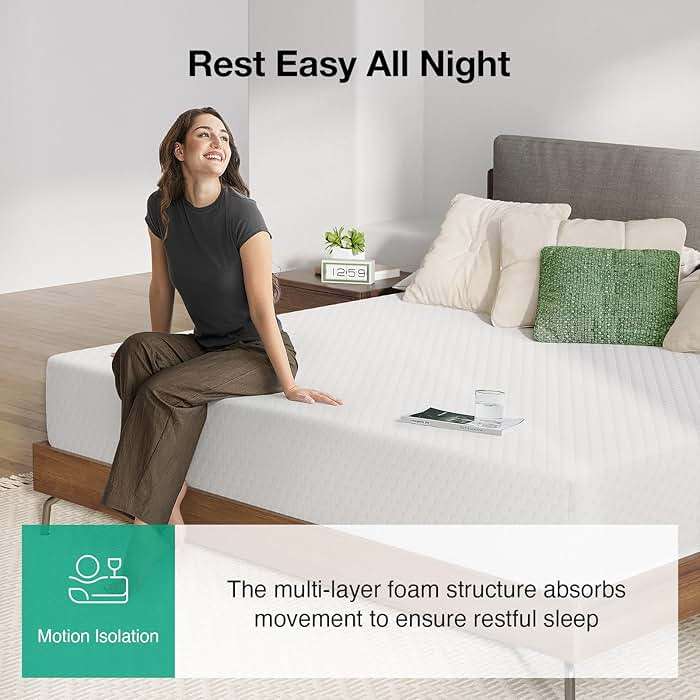 Novilla King Mattress, 12 Inch King Size Memory Foam Mattress with Comfort Foam for Pressure Relief & Cool Fresh Sleep, Removable Washable Cover,Mattresses in a Box,Medium Firm - Image 5