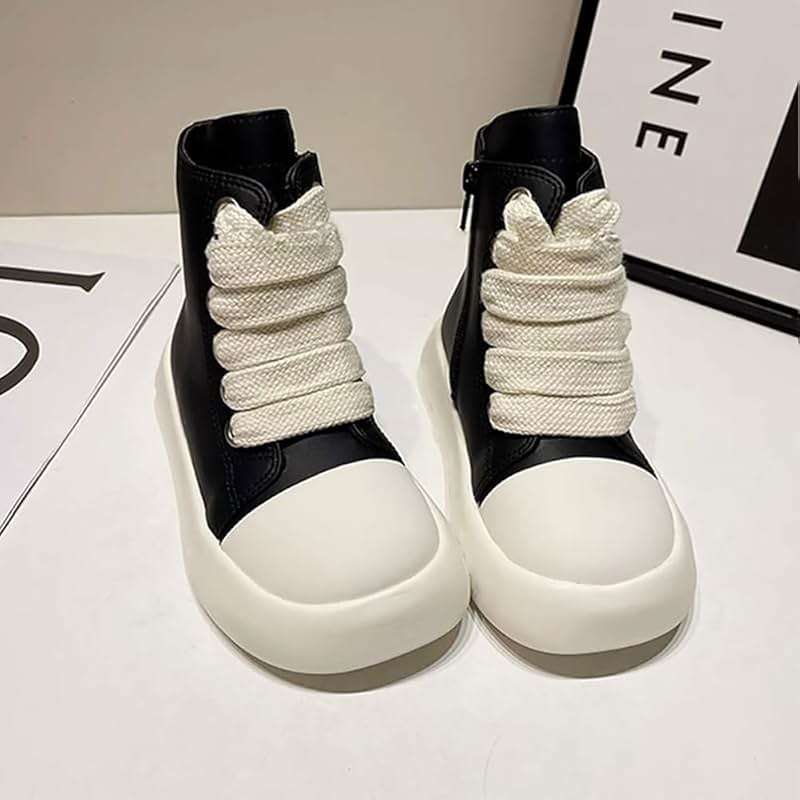 XinYiQu Boys Girls High Top PU Leather Sneakers Outdoor Casual Sports Shoes - Image 4