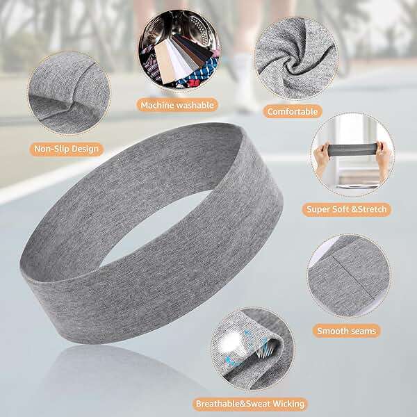 DiyJibb Headbands for Women, Stretchy Non Slip Soft Cotton Cloth Hair Bands for Sports, Workout, Yoga and Running, 7pcs - Image 5