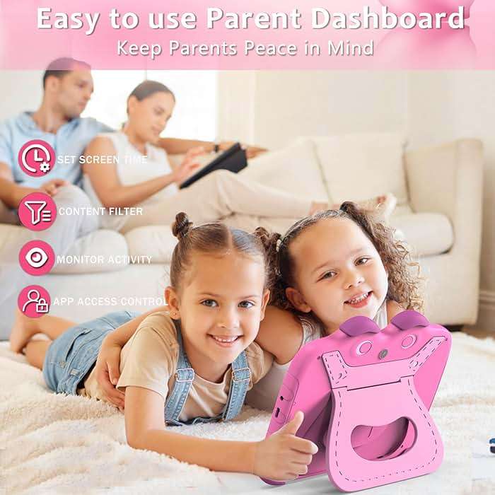 YINOCHE Kids Tablet 7 inch Tablet for Kids 3-7 Toddler Tablets for Kids Toddlers 32 GB Android Children's Tab with Dual Cameras Parental Control Pre-Installed Kids Apps Kid-Proof Case (Red) - Image 4