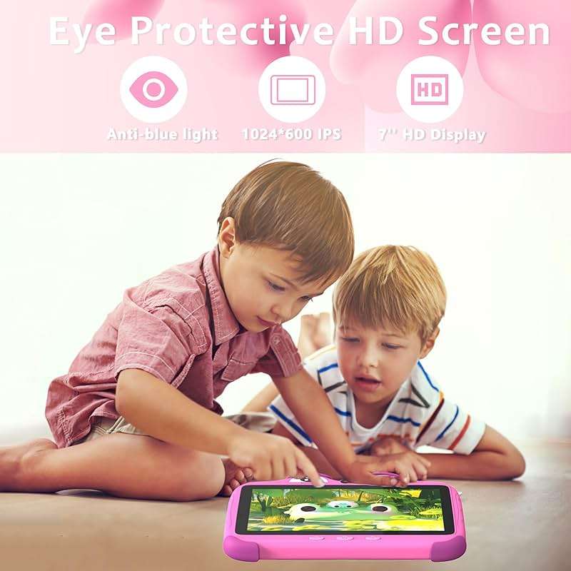 YINOCHE Kids Tablet 7 inch Tablet for Kids 3-7 Toddler Tablets for Kids Toddlers 32 GB Android Children's Tab with Dual Cameras Parental Control Pre-Installed Kids Apps Kid-Proof Case (Red) - Image 6