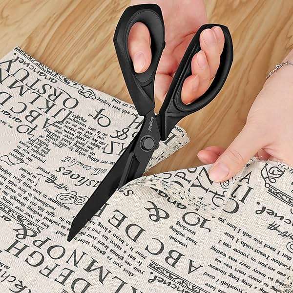 Asdirne Black Titanium Fabric Scissors, Dressmaking Scissors with Heavy Duty Multi-Purpose Titanium Coated Blades and Comfortable Soft Grip Handles, Black, 25CM - Image 6