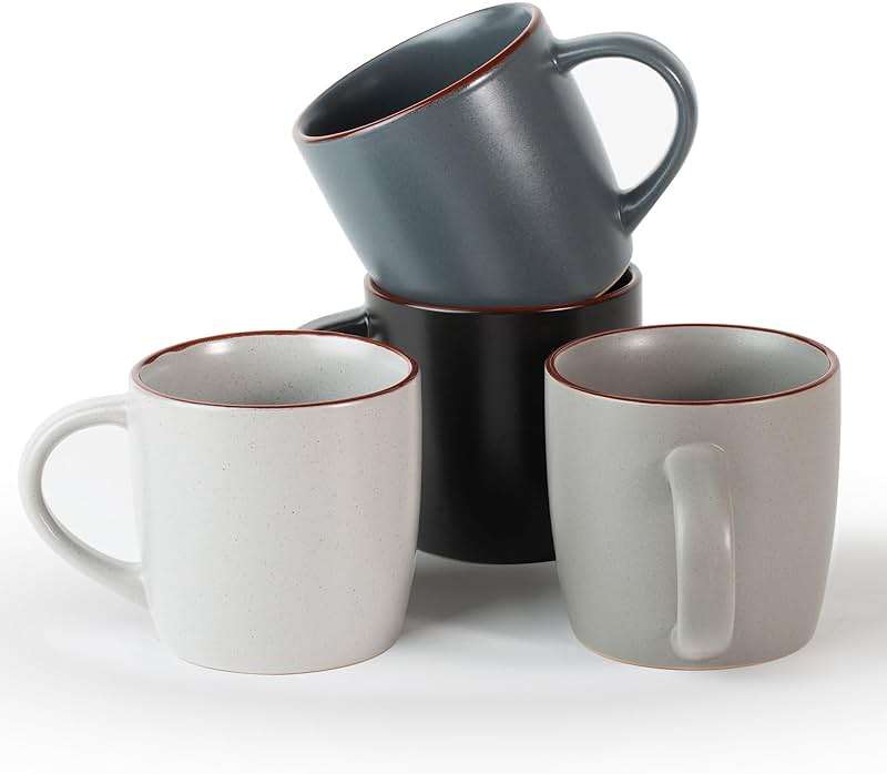 famiware Mercury Coffee Mugs 13 oz, Coffee Mugs Set of 4 with Handle, Cups for Latte, Hot Tea, Cappuccino, Mocha, Cocoa, Multi-color - Image 1