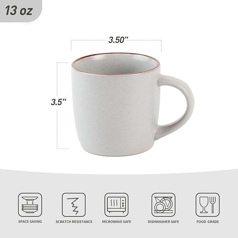 famiware Mercury Coffee Mugs 13 oz, Coffee Mugs Set of 4 with Handle, Cups for Latte, Hot Tea, Cappuccino, Mocha, Cocoa, Multi-color - Image 3