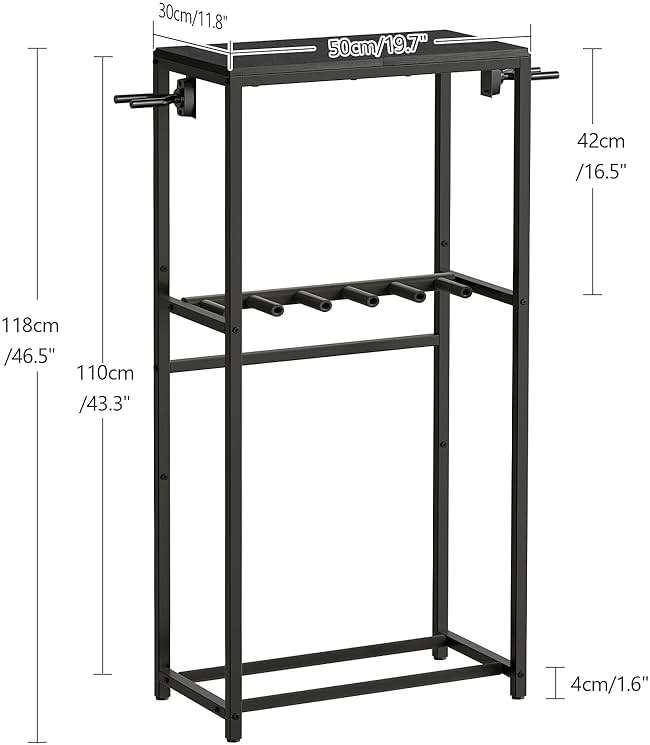 MAHANCRIS Guitar Stand, Guitar Rack for Acoustic Holder, Electric Guitar, Bass, Multiple Guitar Rack Holder for Guitars, Guitar Amp Accessories, for Home Music Studio, Black GSHB6501 - Image 4