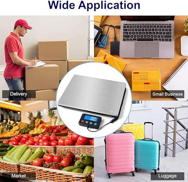 TIPRE Shipping Scale 440lbs for Packages, Heavy Duty Digital Postal Scale with LCD Display 0.35 oz High Precision Express Scale with Type-C Charging & Batteries Smart Hold/Tare for Small Business Home - Image 8