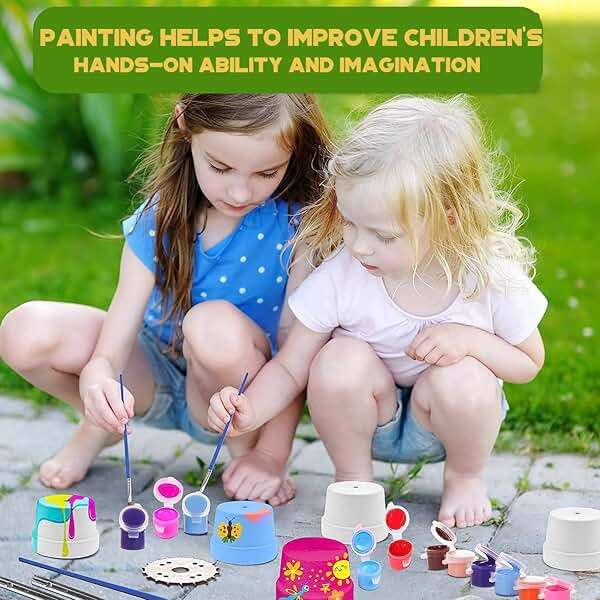 DUA MAIGA 280 Pcs Washable Acrylic Paint for Kids Arts and Crafts, 20 Gouache Watercolor Paint Sets of 12 Colors for Party Classroom Painting Supplies, 20 Flat and 20 Pointed Brushes - Image 2