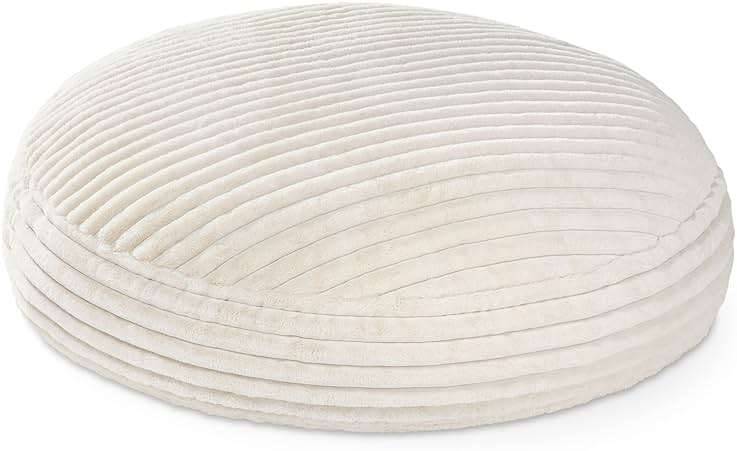 Jaxx 6 Foot Cocoon - 2-in-1 Convertible Bean Bag Bed & Large Bean Bag Chair for Adults, Premium Luxe Faux Fur - Mondo Ivory - Image 5