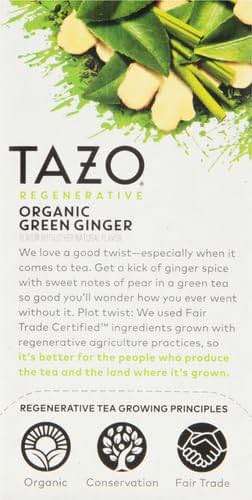 TAZO Organic Green Tea, Green Ginger, Caffeinated Tea, 16 Total Bags - Image 8