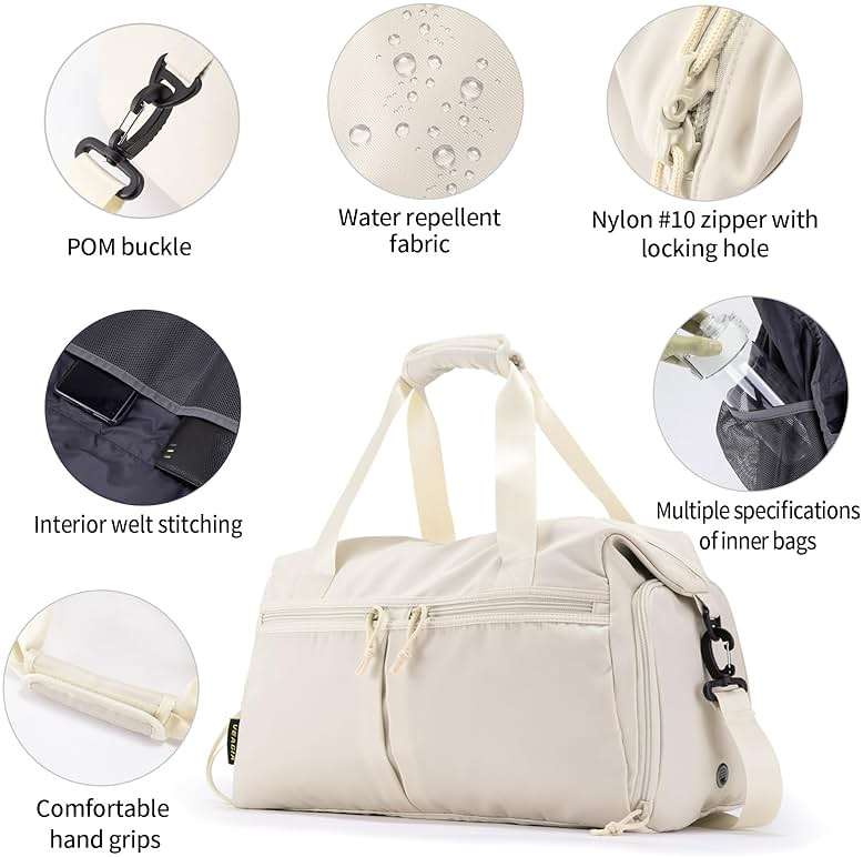 VEAGIA Weekender Duffel Bag with Shoe Compartment And Wet Pocket-Luggage Everyday Overnight Bag for Men and Women Travel-Carry On Gym Bag - Image 6