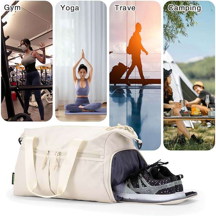 VEAGIA Weekender Duffel Bag with Shoe Compartment And Wet Pocket-Luggage Everyday Overnight Bag for Men and Women Travel-Carry On Gym Bag - Image 7