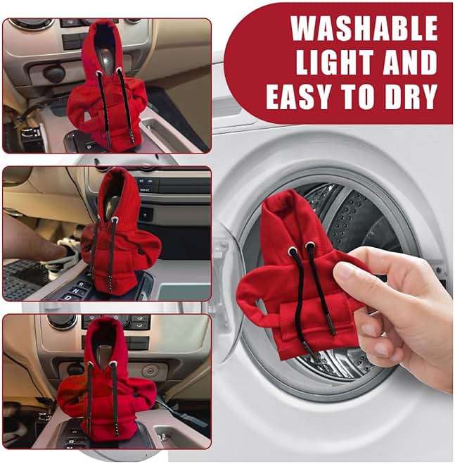 JOYCOURT Car Gear Shift Hoodie, Fashionable Gear Shift Knob Cover, Mini Hoodie for Auto Shifter, Auto Interior Cute Gadgets, Universal Car Decoration Accessories - Image 5