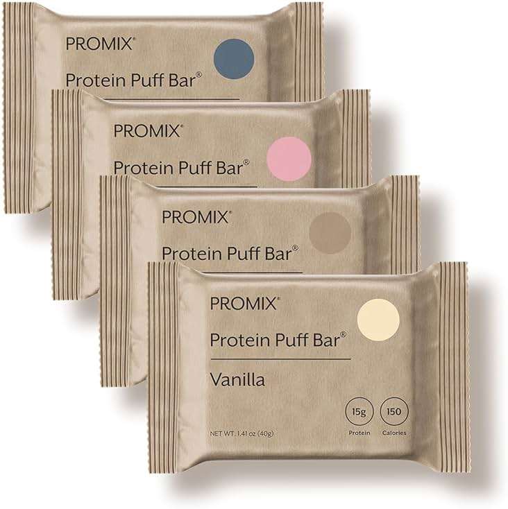ProMix Nutrition Protein Puff Bars - Variety Pack - Vanilla, Chocolate, Strawberry, Blueberry - Marshmallow Crispy Treat - High Protein & Low Calorie - 12 Bars - Image 1