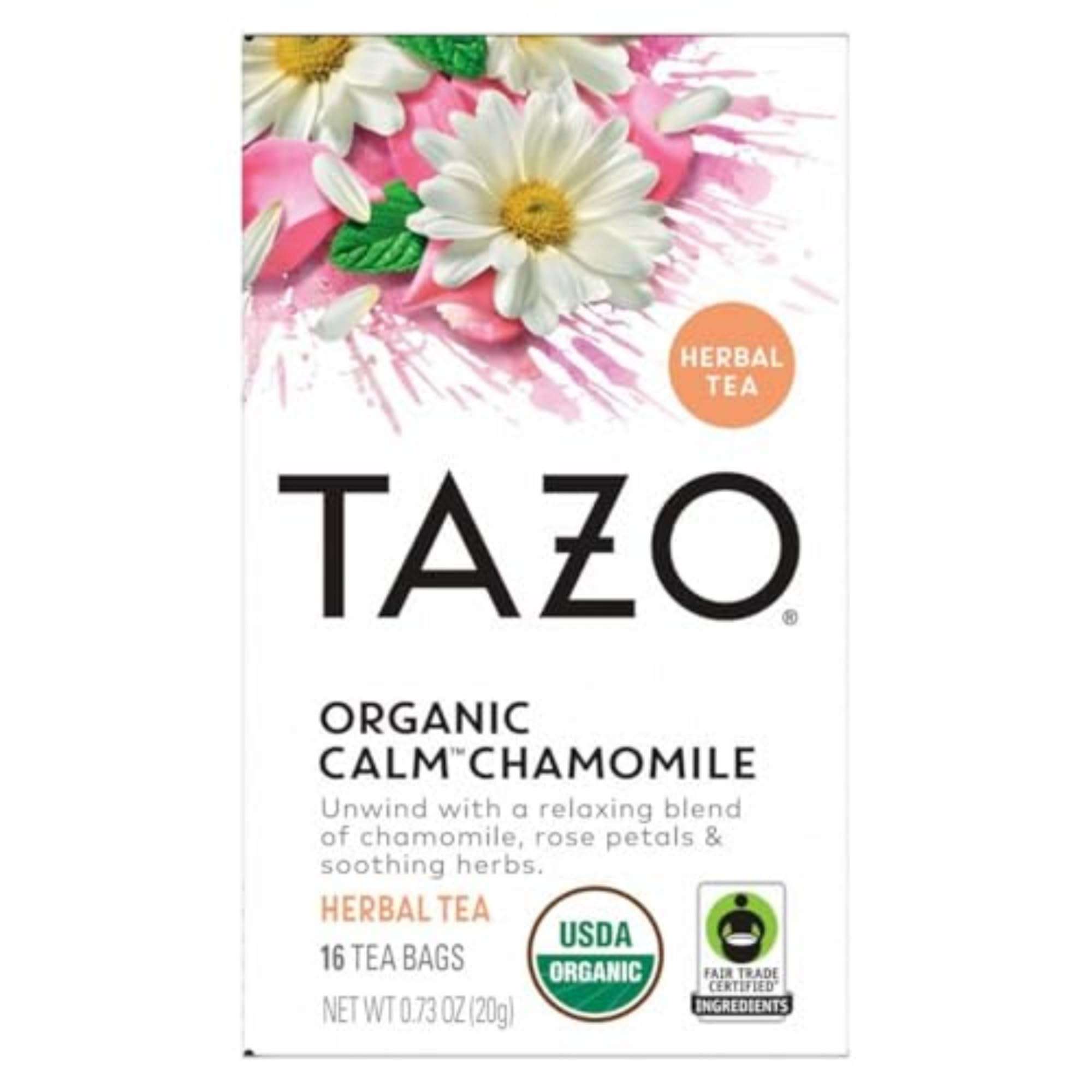 TAZO Calm Chamomile Herbal Tea Bags, Caffeine Free Blend, 16 Total Tea Bags - Image 1
