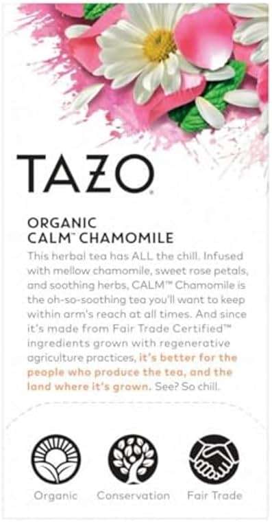 TAZO Calm Chamomile Herbal Tea Bags, Caffeine Free Blend, 16 Total Tea Bags - Image 4