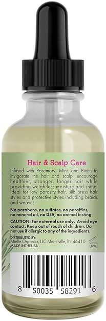 Mielle Organics Rosemary & Mint Light Hair Oil, Split Ends & Dry Scalp Treatment - Infused with Biotin & Essential Oils for Strengthening, Soothing, Moisturizing & Encouraging Longer Hair (2 Oz) - Image 9