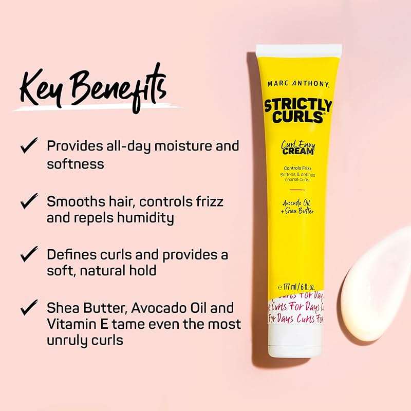 Marc Anthony Curl Defining Styling Cream for Curly Hair,Strictly Curls-Moisturizing Hair Defining Cream Softens&Detangles Coarse,Frizzy Curls with Shea Butter-Styling Product Reduces Frizz,(Pack of 2) - Image 2