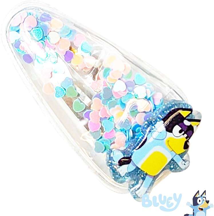 LUV HER Bluey Hair Accessories For Girls, 6pc Cute Hair Clips with Favorite Bluey Character Charms, Magical Confetti Hair Clips, Ages 3+ - Image 5
