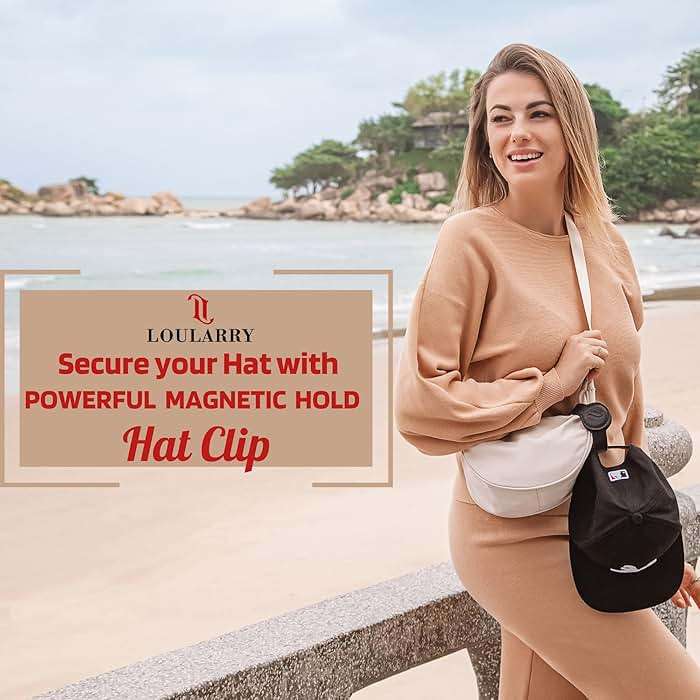 LOULARRY Magnetic Hat Clip for Travel on Bag | Fashionable Travel Accessories For Women | Leather Hat Holder With Strong Magnet For Handbags, Purses, Backpacks, Luggage, And Totes - Image 3