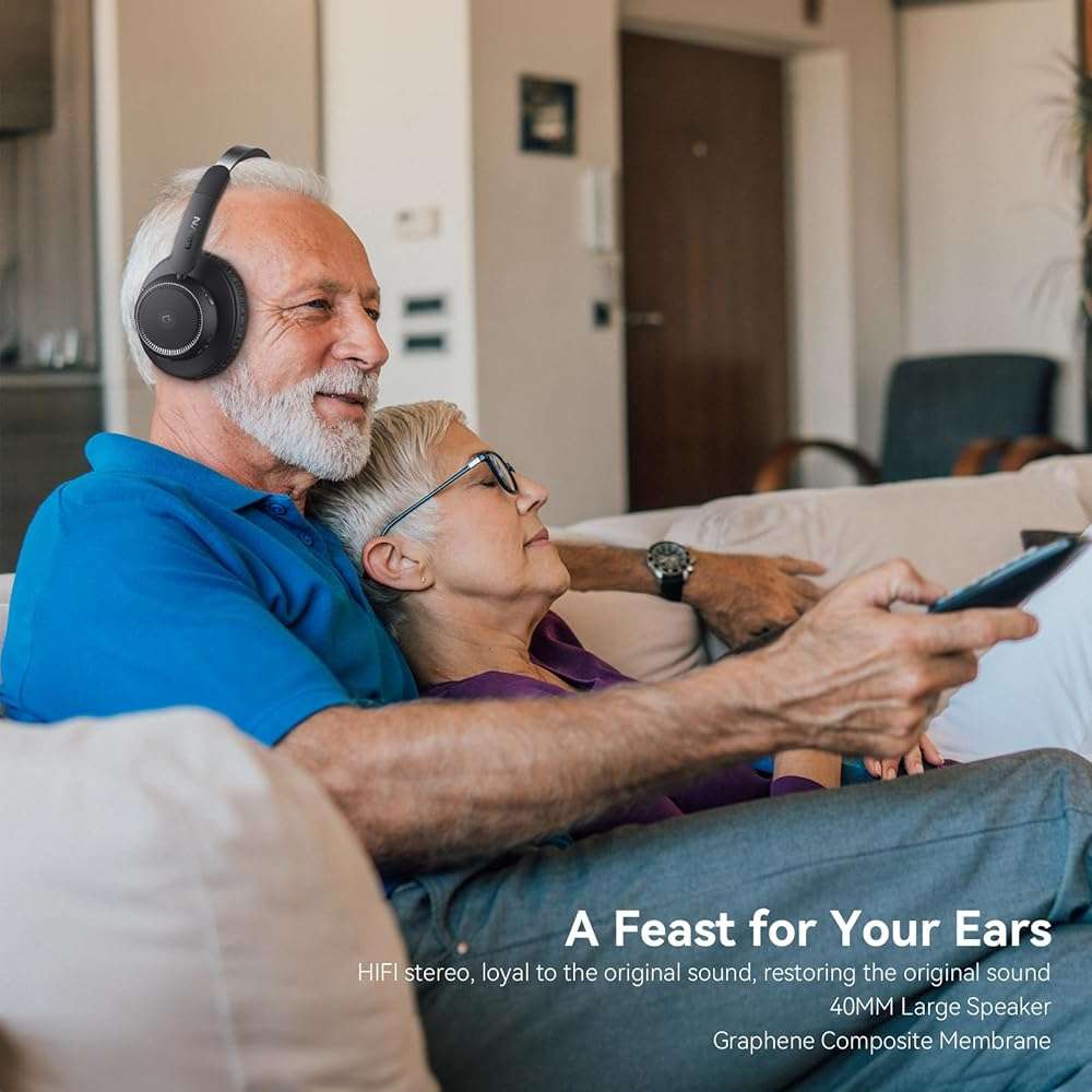LEVN Wireless Headphones for TV Watching, TV Headphones Wireless for Seniors with Transmitter Charging Base, Hearing-impaired, No Audio Delay Blutooth 5.2, Plug and Play, Gifts for Elderly - Image 2