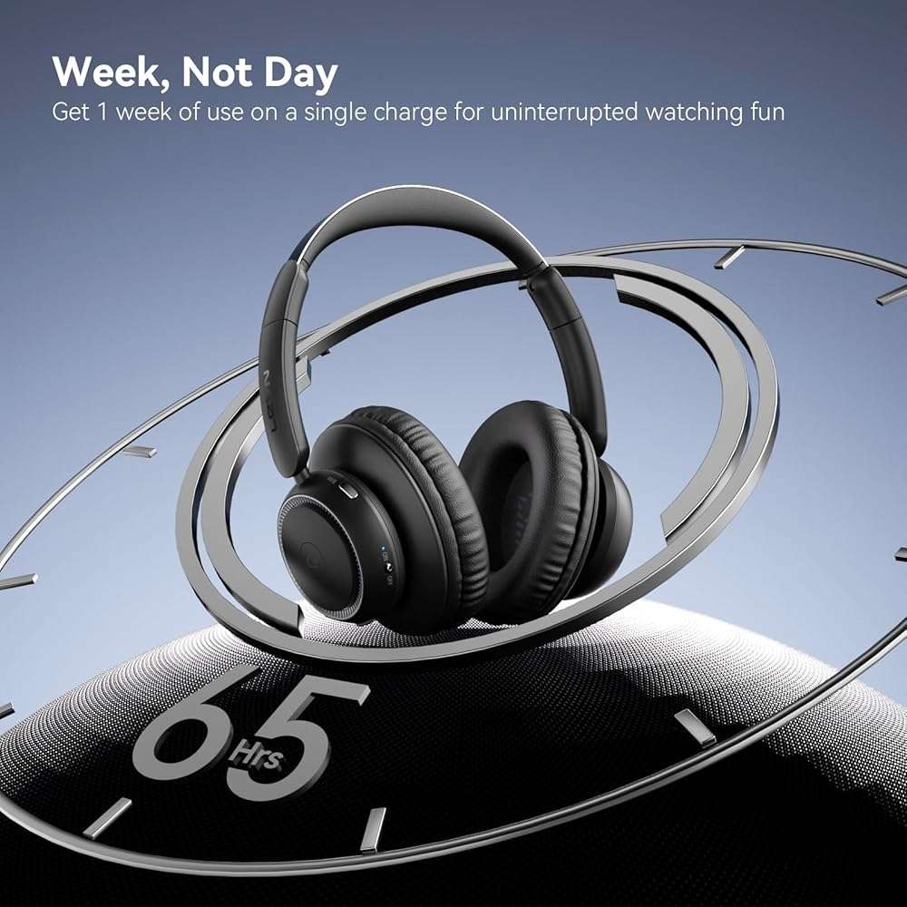 LEVN Wireless Headphones for TV Watching, TV Headphones Wireless for Seniors with Transmitter Charging Base, Hearing-impaired, No Audio Delay Blutooth 5.2, Plug and Play, Gifts for Elderly - Image 6