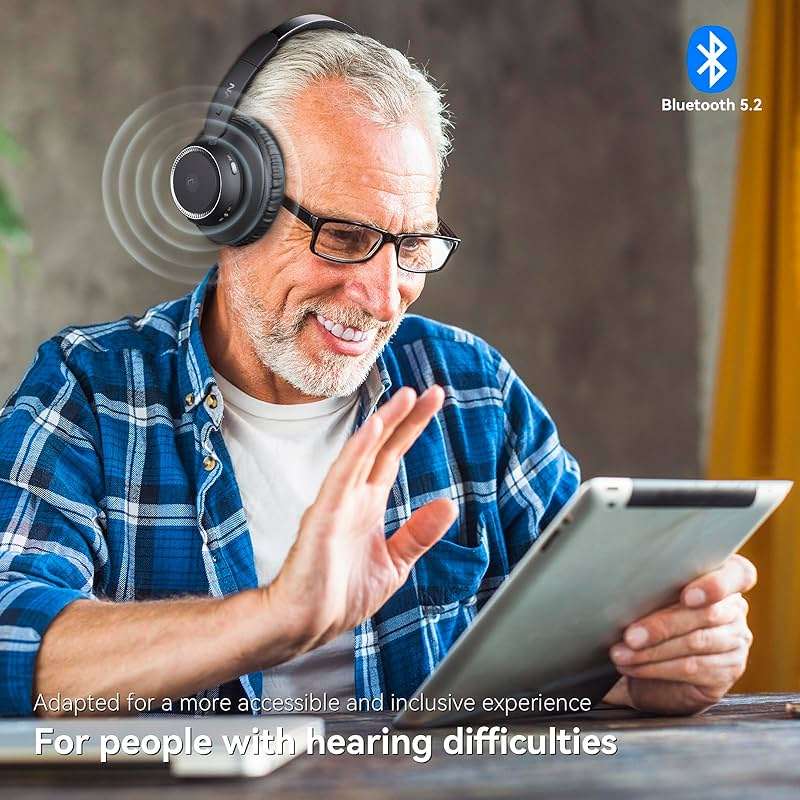 LEVN Wireless Headphones for TV Watching, TV Headphones Wireless for Seniors with Transmitter Charging Base, Hearing-impaired, No Audio Delay Blutooth 5.2, Plug and Play, Gifts for Elderly - Image 7