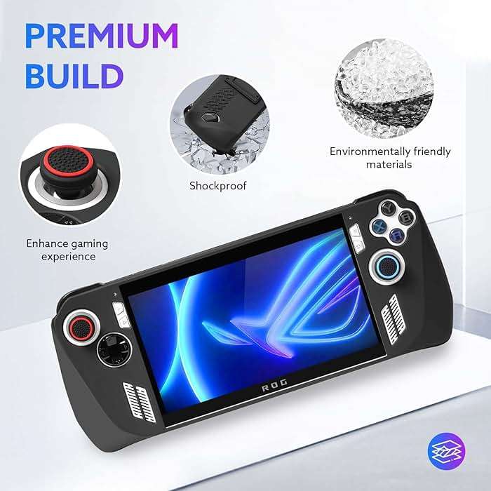 GUTIAL Accessories kit for ASUS ROG Ally 2023 - Black Accessories Bundle for ROG Alloy Gaming Handheld with Carrying Case Protective Cover case and 2 Pack Screen Protector, 6 Thumb Grips - Image 4