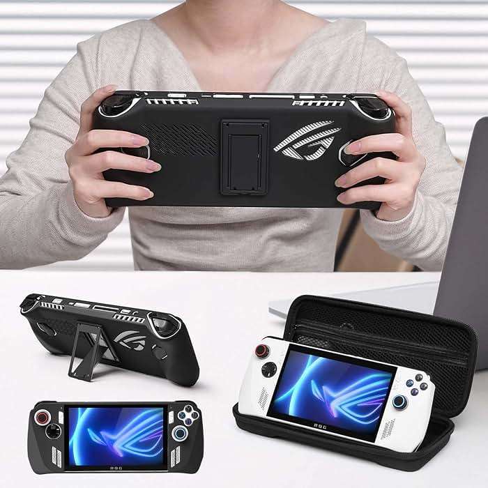 GUTIAL Accessories kit for ASUS ROG Ally 2023 - Black Accessories Bundle for ROG Alloy Gaming Handheld with Carrying Case Protective Cover case and 2 Pack Screen Protector, 6 Thumb Grips - Image 7