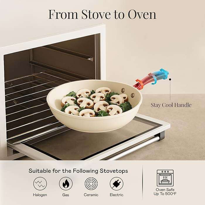 GOTHAM STEEL 10 Inch Non Stick Frying Pans Nonstick Skillet, Ceramic Pan for Cooking Non Toxic, Nonstick Frying Pan Skillets with Stay Cool Handle, Fry Pans, Oven and Dishwasher Safe - Image 6