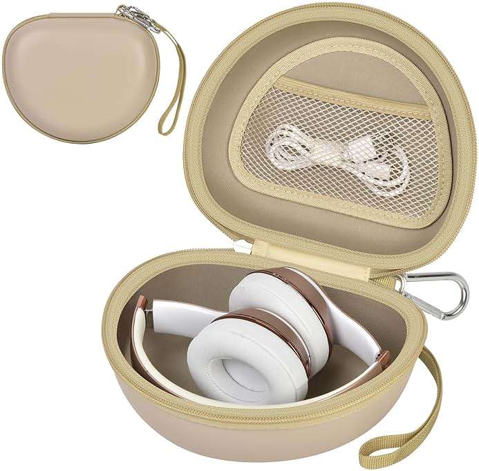Headphone Case for Beats Solo 4/ for Soundcore/for Glynzak/for Picun B8/ for Beats Studio Pro, Solo3, Solo Pro On-Ear Headphones, Foldable Bluetooth Wireless Headset (Extra Large) - Khaki - Image 1