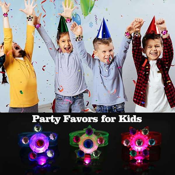 BSTDECOR Glow in The Dark Party Favors for Kids-32 Pack LED Light Up Fidget Spinner Bracelets, Birthday Gifts for Boys Girls, Treasure Box Toys Classroom Prizes Goodie Bags Stuffers - Image 4