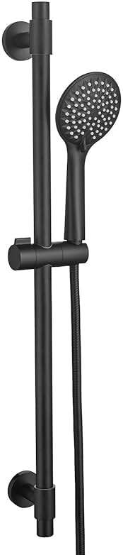 YSNOL Adjustable Shower Slide Bar with 5-Function Handheld Shower Head, Stainless Steel Grab Slide Bar Combo with Extra Hose (Matte Black) - Image 9