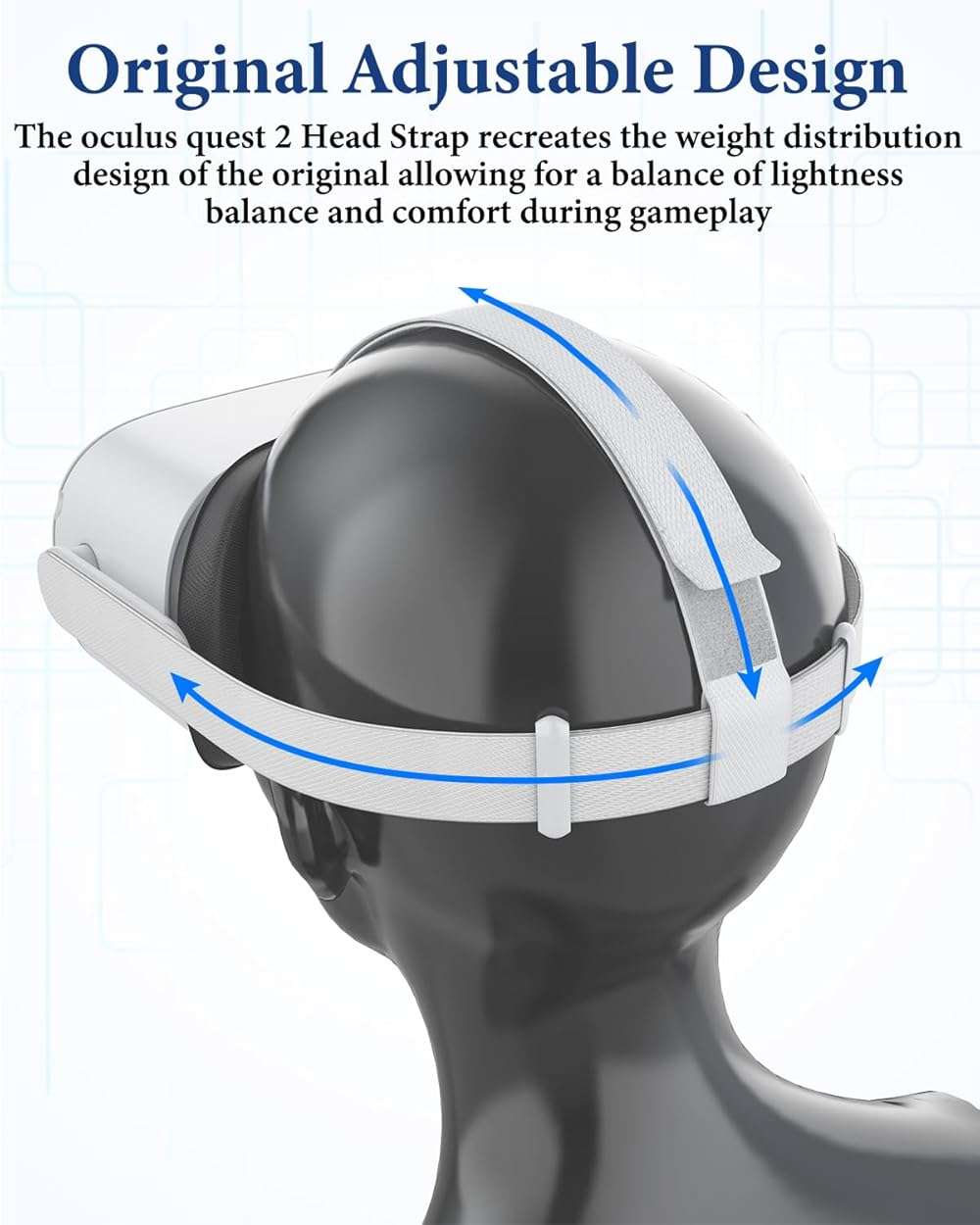 Original Replacement Head Strap for Meta Oculus Quest 2 Vr Headset | Original Replacement HeadStrap, Lightweight&Well-Balanced, Combining Comfort&Durability, Exceptional Strength&Sturdiness - Image 8