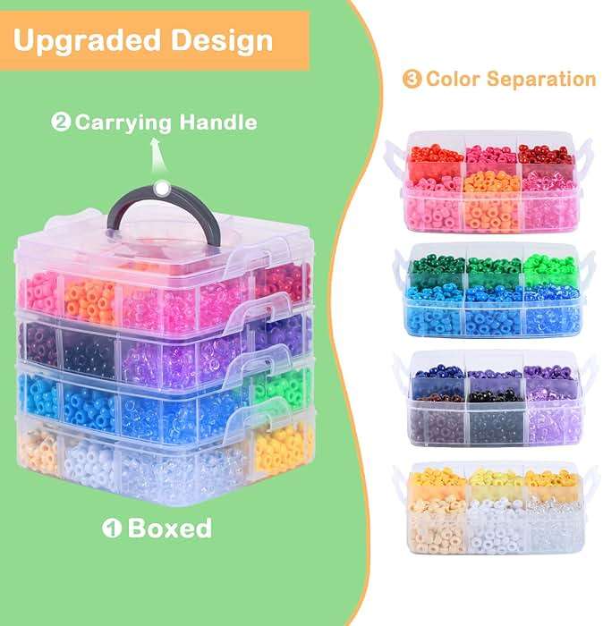 Simetufy 4200Pcs Pony Beads, 24 Colors Kandi Beads Bulk for Bracelets Making Hair Braiding Kandi Friendship Bracelet Craft DIY Jewelry Making Christmas Gifts (Boxed) - Image 3