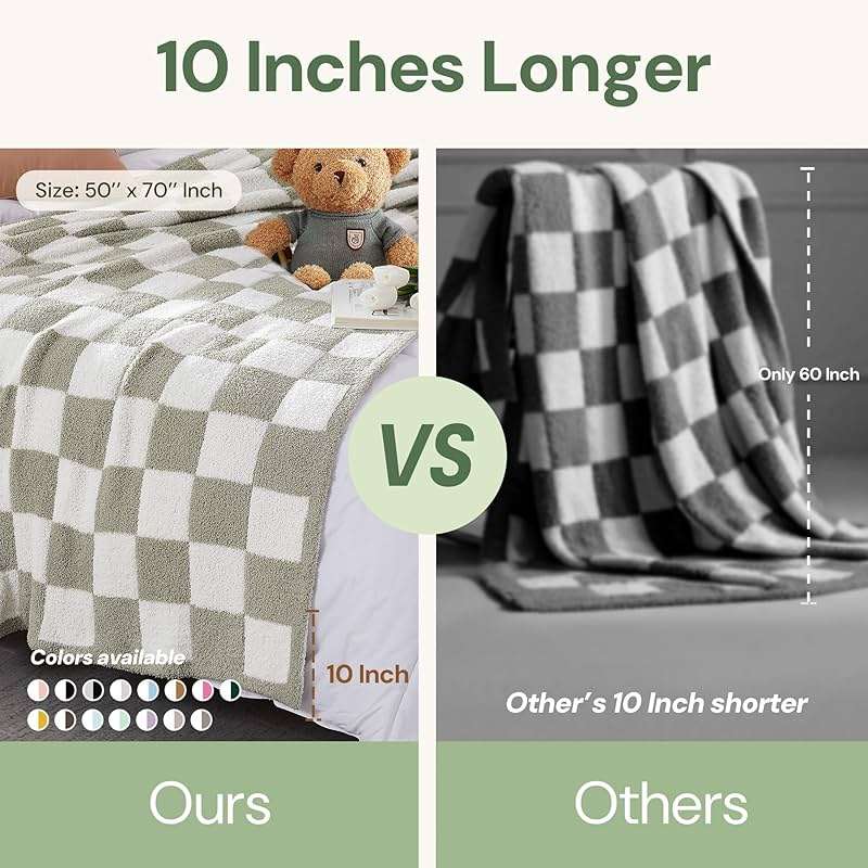 WRENSONGE Checkered Throw Blanket, Taupe Microfiber Soft Cozy Fluffy Warm Hand Made Throw Blankets for Couch, Sofa, Chair, Bed, Camping, Picnic, Travel Lightweight Bed Blanket - 50"*70" - Image 2