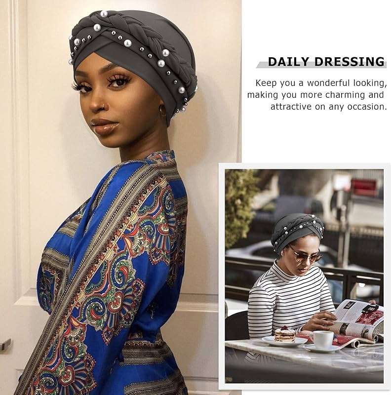 African Women Turban Caps Pre-Tied Twisted Turbans Head Scarf for Women Hair Wraps Cover Beanie Cancer Chemo Headwear - Image 4