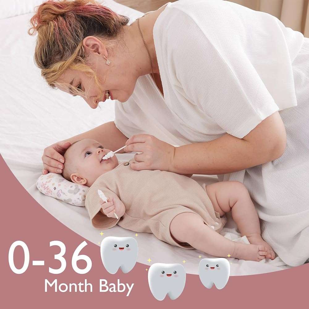 Momcozy Baby Tongue Cleaner Gauze, Baby Toothbrush Disposable Oral Cleaner, Toddler Tooth Brush for Tooth Mouth Gum Clean, Infant Toothbrush Oral Cleaning Stick, Baby Oral Cleaner Newborn, 40 Count - Image 6