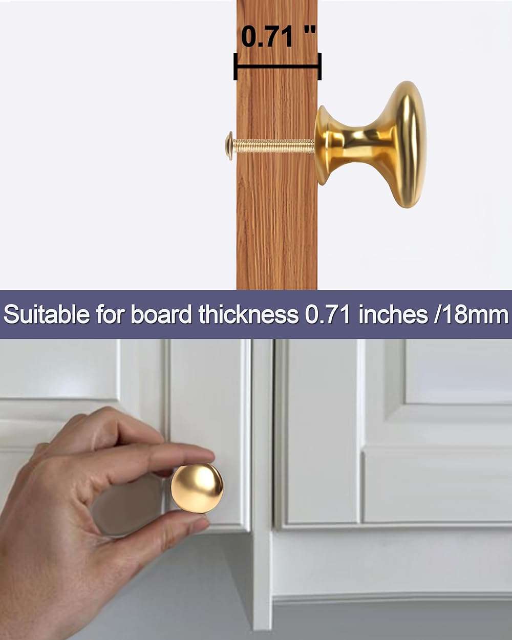 Xuduvay 10 Pack Solid Cabinet Knobs,25MM Diameter Round Gold Dresser Drawer Knobs and Simple Decorative Kitchen Cabinet Knob (Gold) - Image 7