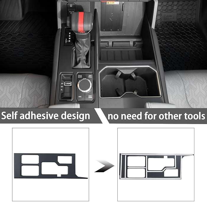JDMCAR Central Control Gear Shift Panel Trim Cover Compatible with 2022 2023 2024 2025 2026 Toyota Tundra/Sequoia Accessories, Gear Shift Control Anti-Scratch Panel Decorative Sticker -Matte Black - Image 4