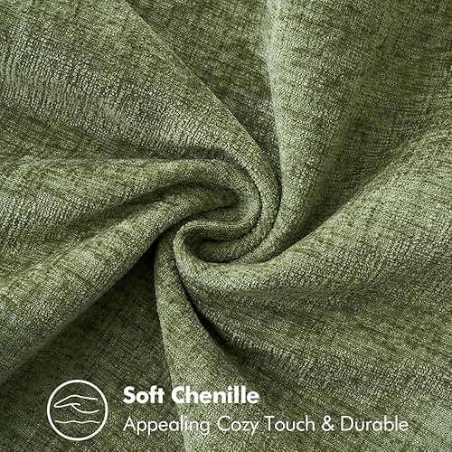 MIULEE Pack of 2 Couch Throw Pillow Covers 18x18 Inch Sage Green Farmhouse Decorative Pillow Covers with Stitched Edge Soft Chenille Solid Dyed Summer Pillow Covers for Sofa Bed Living Room - Image 5