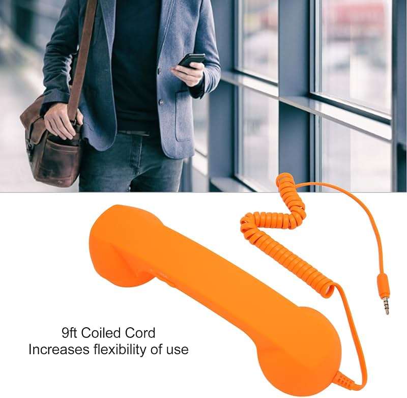 Retro 3.5mm Telephone Handset for Cellphone - Radiation Proof Old Phone Receiver, Handheld Headset for Cell Phone - Image 2