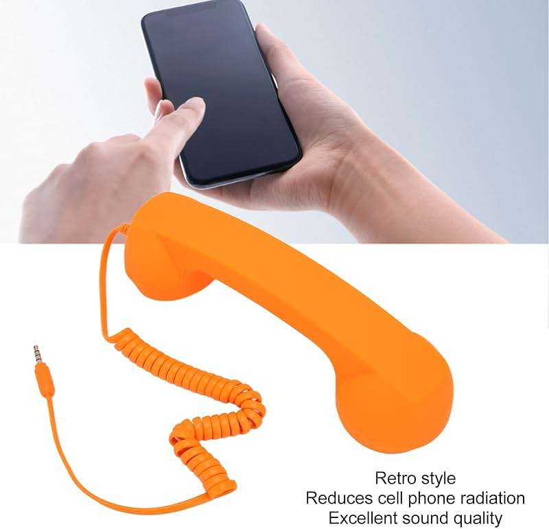 Retro 3.5mm Telephone Handset for Cellphone - Radiation Proof Old Phone Receiver, Handheld Headset for Cell Phone - Image 3