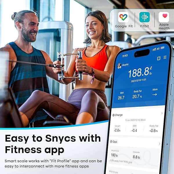 GE Smart Scale for Body Weight, BMI, Fat, Muscle Mass, Digital Bathroom Scales 500lbs Bluetooth 11.8" Large Platform Weighing Machine Health Monitor with App, Dark Blue - Image 5