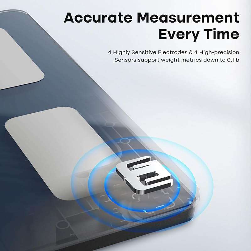 GE Smart Scale for Body Weight, BMI, Fat, Muscle Mass, Digital Bathroom Scales 500lbs Bluetooth 11.8" Large Platform Weighing Machine Health Monitor with App, Dark Blue - Image 6